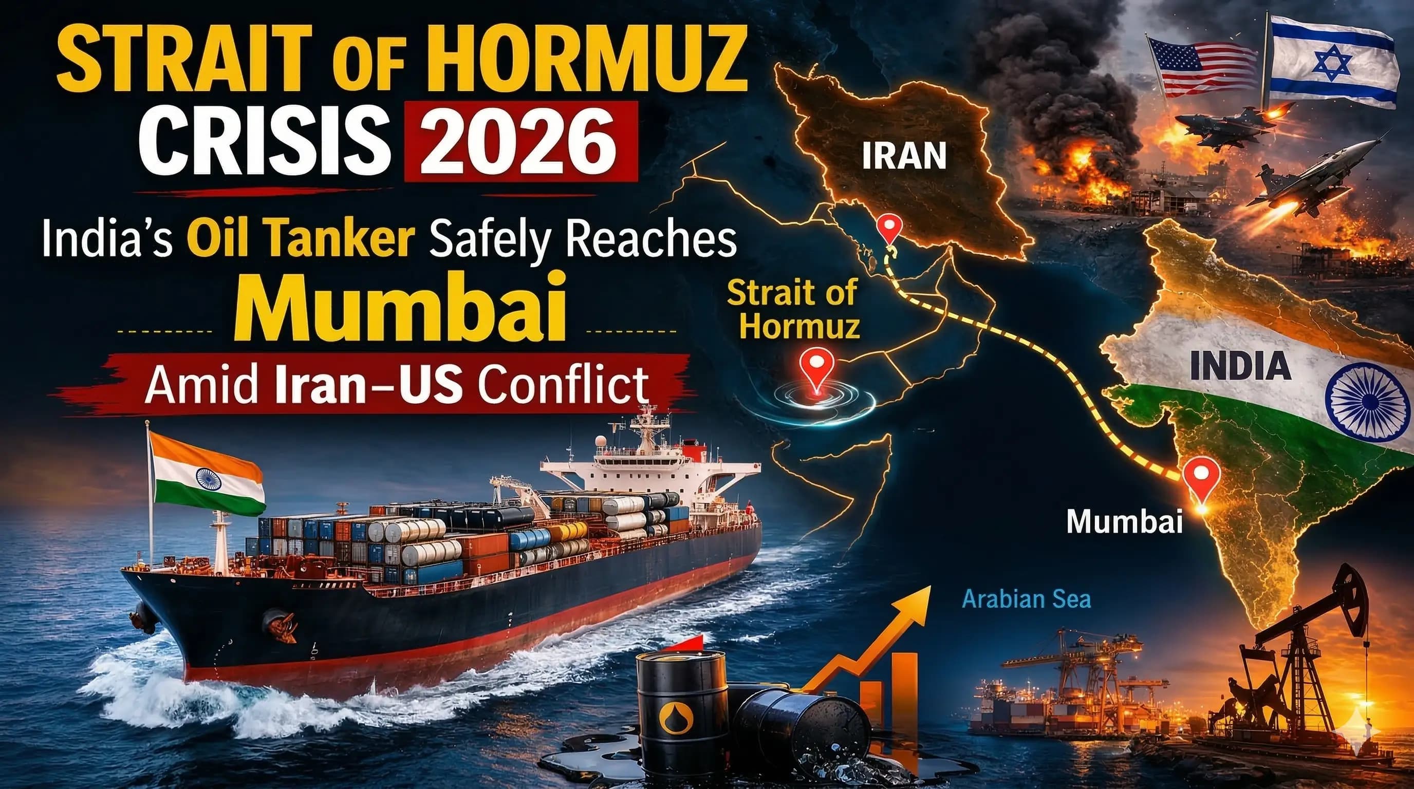 Strait of Hormuz Crisis 2026 India oil tanker reaches Mumbai amid Iran US conflict